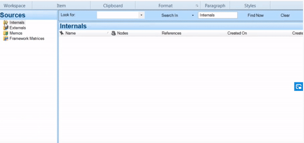 Opening NVivo Sources tab