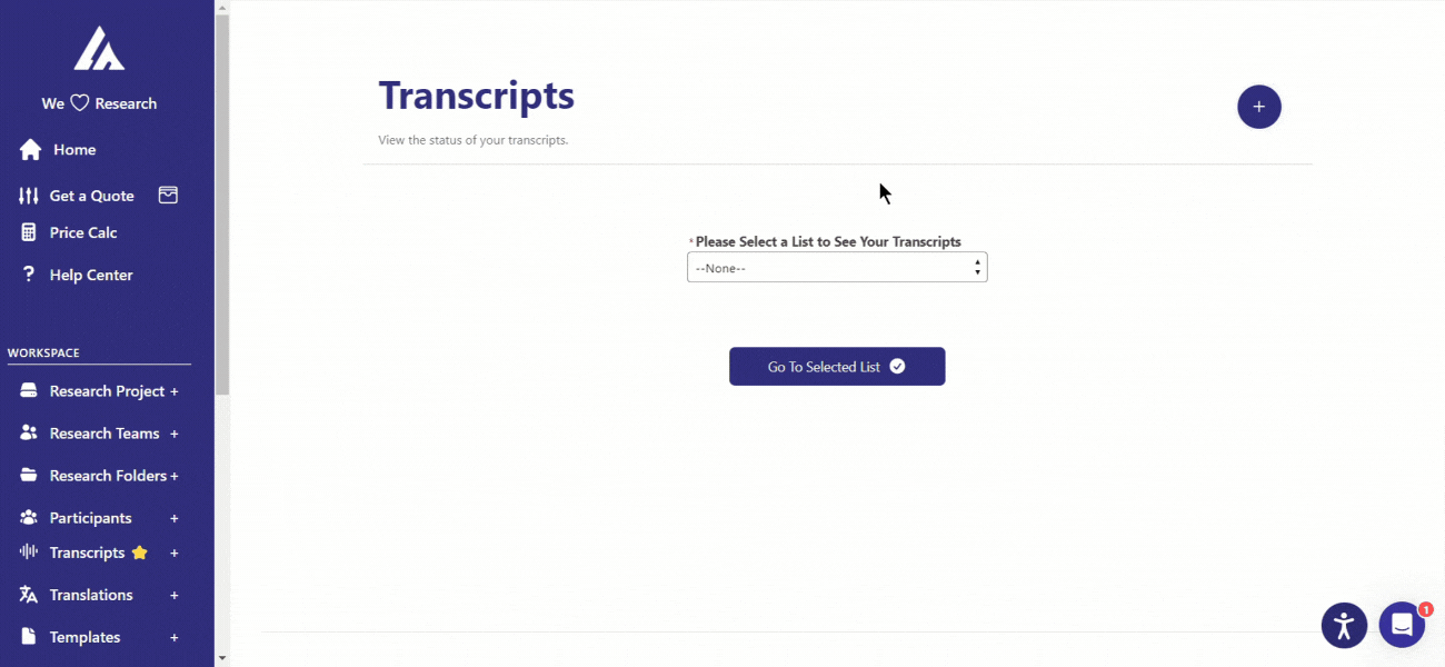 Navigate to Transcripts